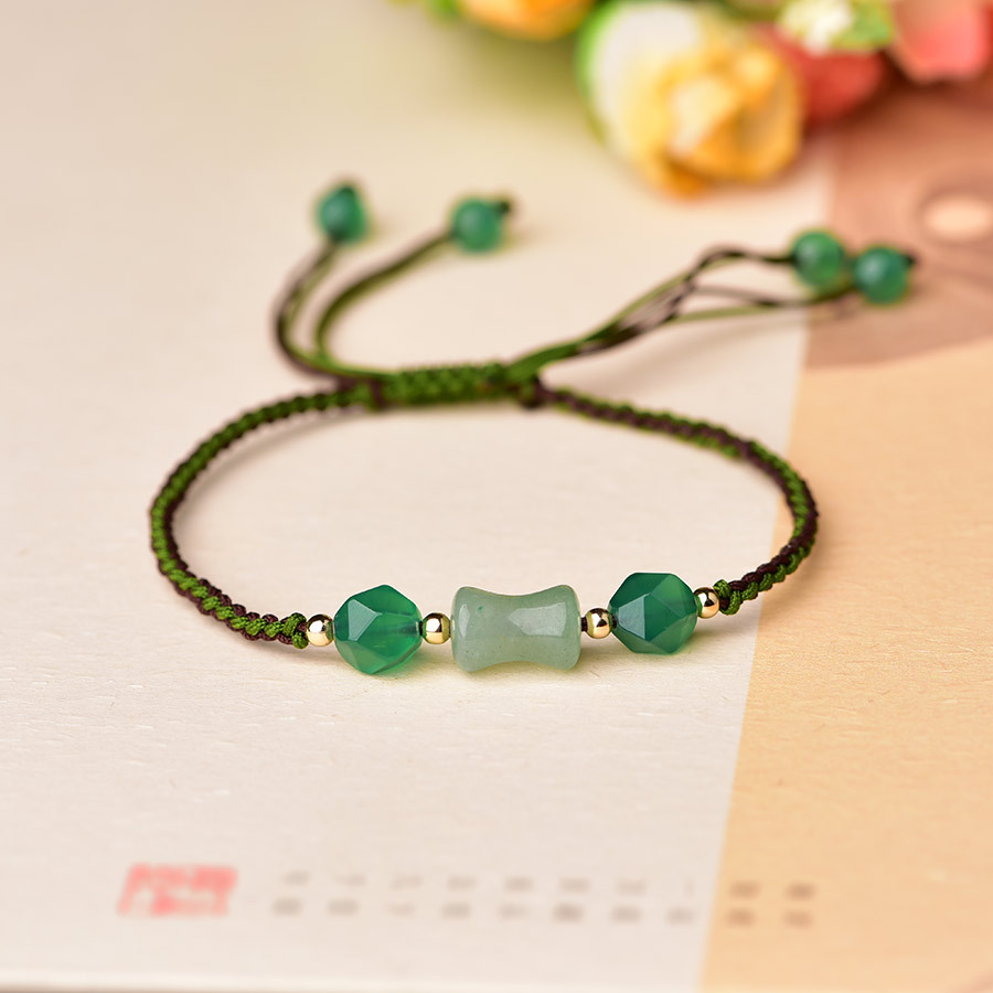 Beading - Зеленые бусины из натурального нефрита, браслеты,