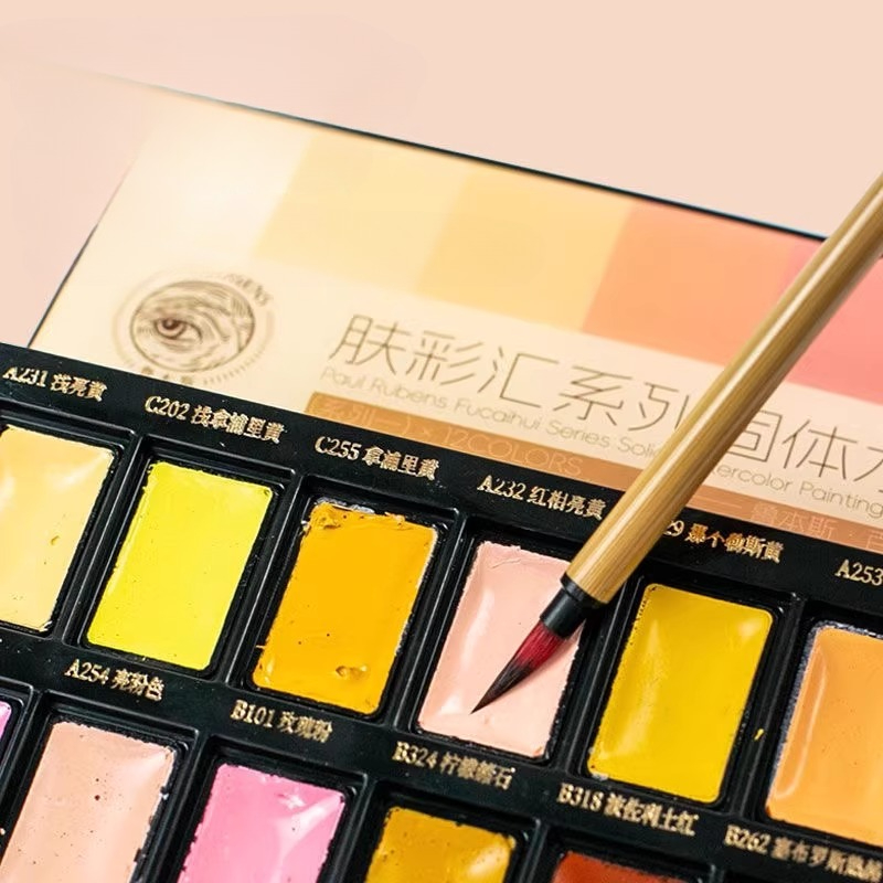 12 цветов кожи, набор однотонн – обзор и цена Watercolor Paint Set Solid Pigment
